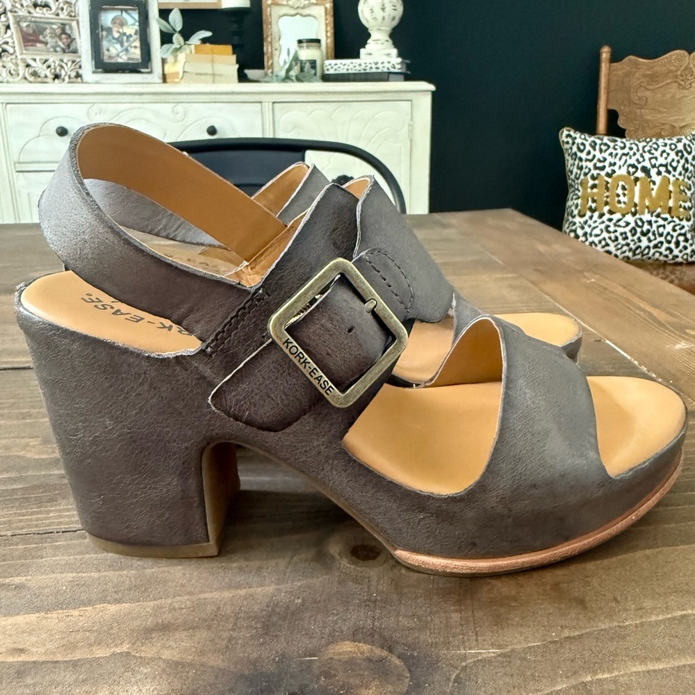 Gray Kork-Ease Platform Wedge Sandals